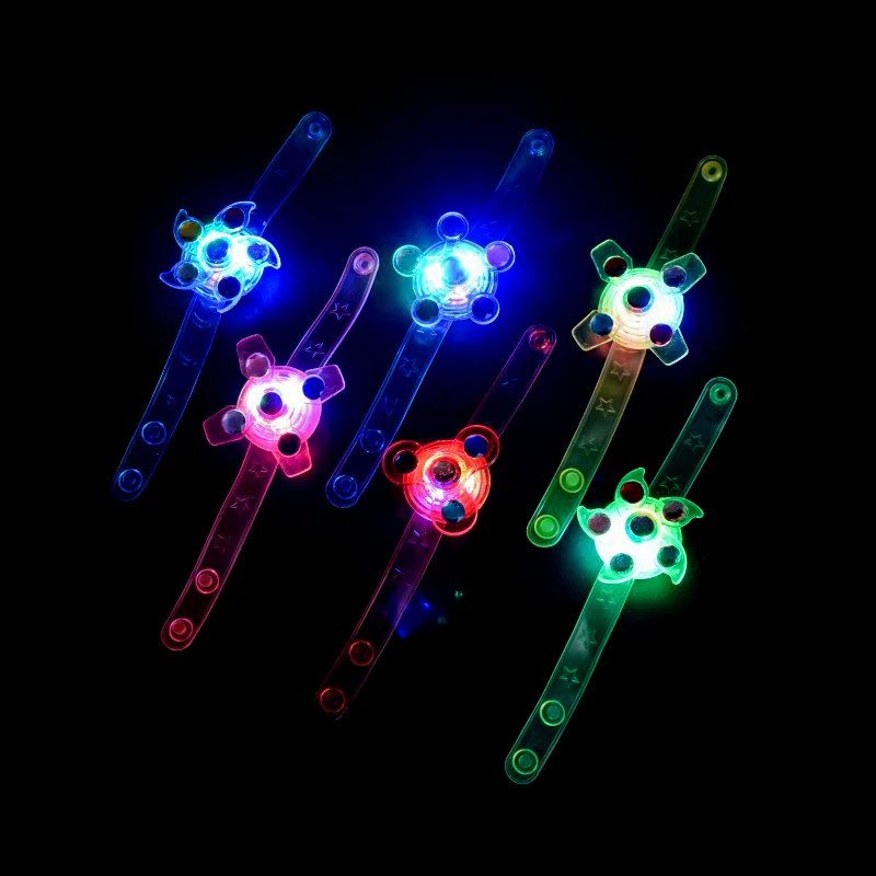 1PC Party Supplies Kid's Glow Watch LED Light Up  Spinner Toys Rotary Gyro Watch Glow In The Dark Party Favors Gifts