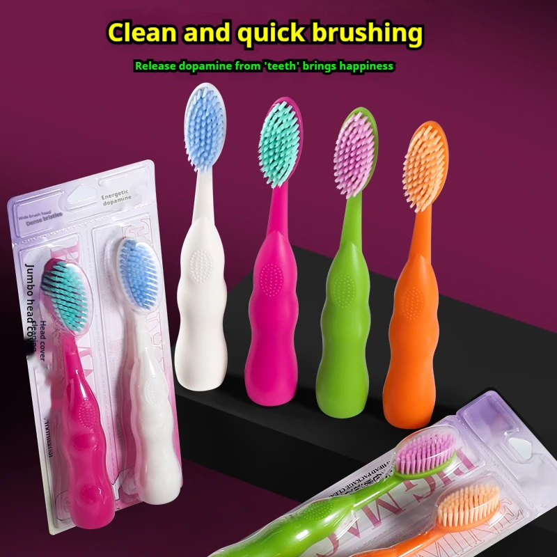 4Pcs High-Quality Ultra-Long Wide-Head Soft-Bristle Toothbrushes Suitable for Adults, Students, and Dormitory Use, Large Size for Couples with Stand Function