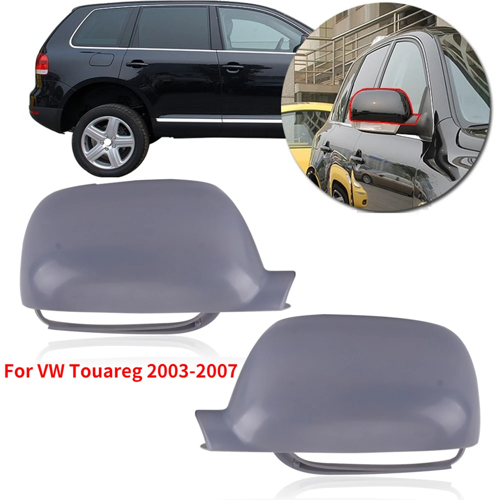 Capqx 1 par de cobertura para retrovisor vw touareg, cobertura lateral de espelho retrovisor, base de capa colorida (sem pintura)