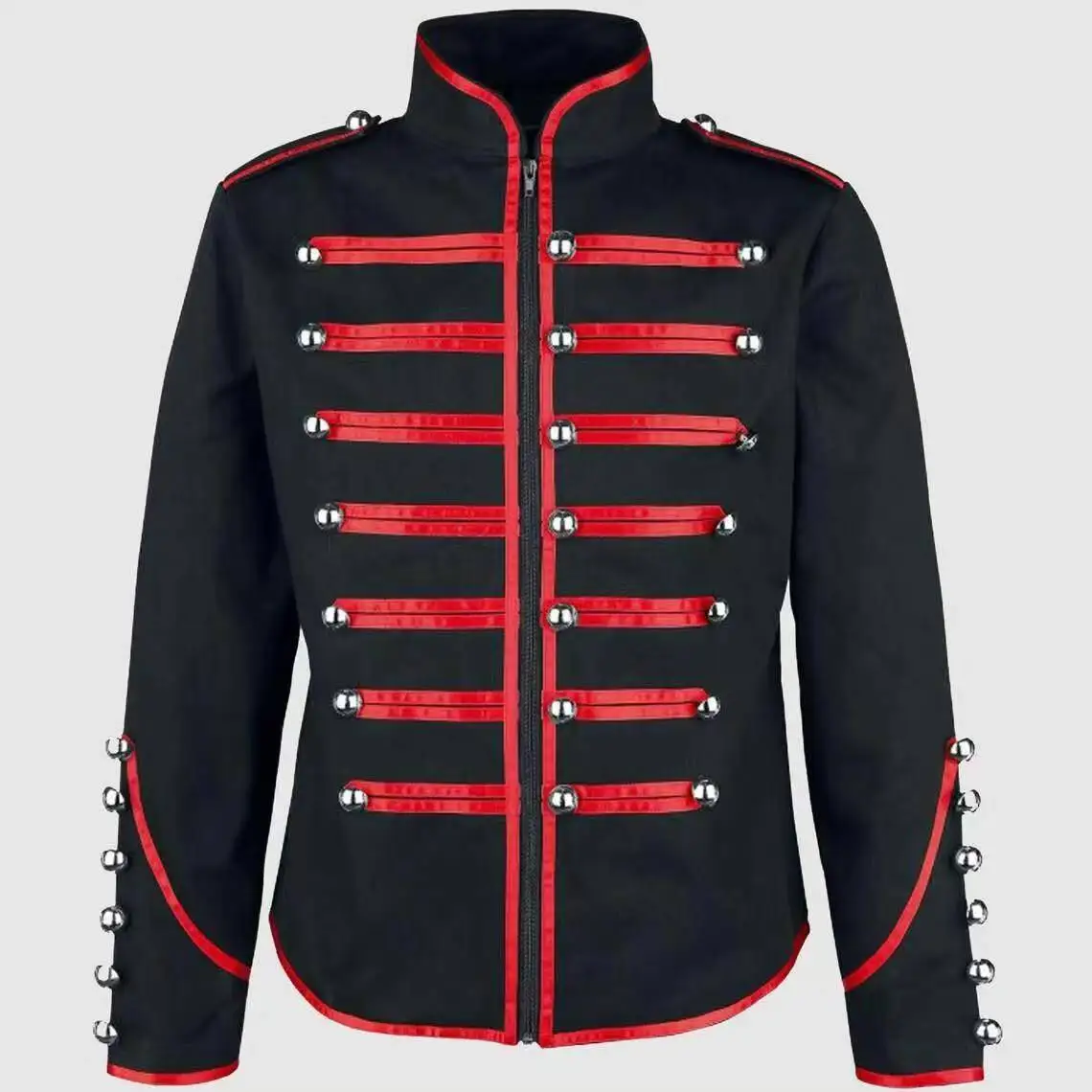 Medieval Retro Gothic Military Jacket Halloween/party Cosplay Steampunk Style Zipper Men's Coat Stage Performance Costumes