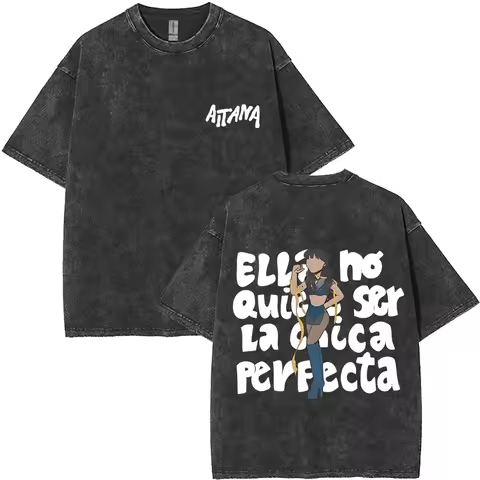 Washed Vintage Singer Aitana Graphic T-shirt CUARTO AZUL Print T-shirts Men Women Fashion Pop Music T Shrit Streetwear Fans Gift