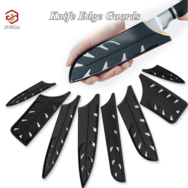 3-8 Inch Kitchen Knife Sheath Black Plastic Knife Covers Knife Blade Protector Cover Edge Guards Case Kitchen Accessory