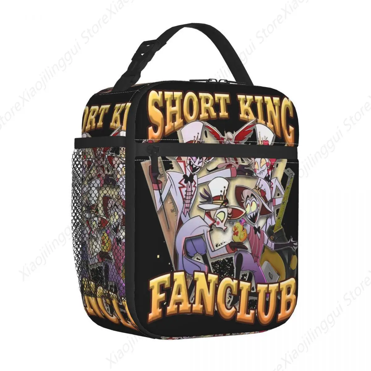 Lucifer Short King Fanclub Hazbin Hotels Product Insulated Lunch Bag School Food Box Portable Casual Cooler Thermal Bento Box