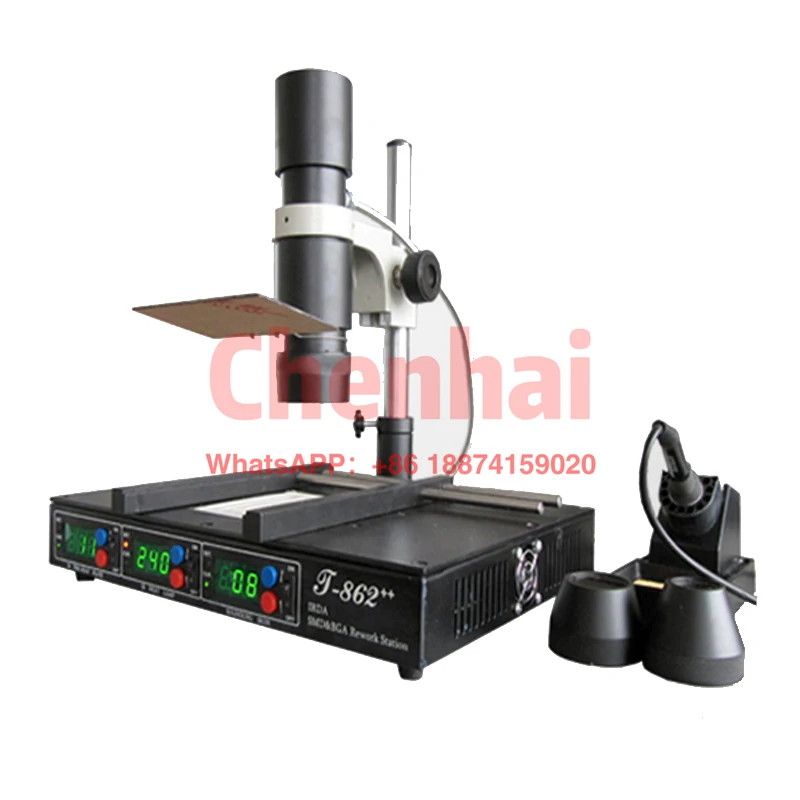 

SMD T862++ infrared 3 in 1 pcb BGA rework station mobile phone laptop components desoldering and welding machine