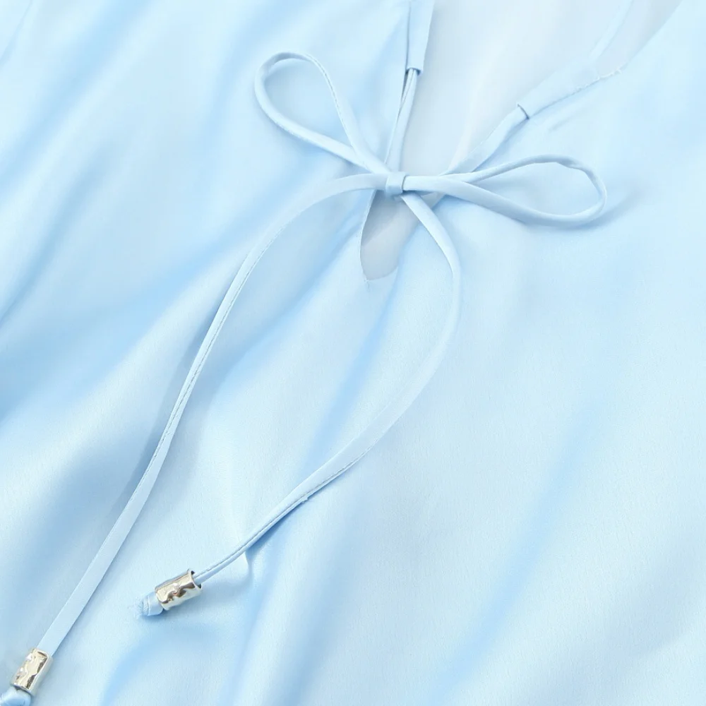 Vestido feminino simples roupa interior textura com decote em v estilingue cor sólida longo temperamento verão novo vestido