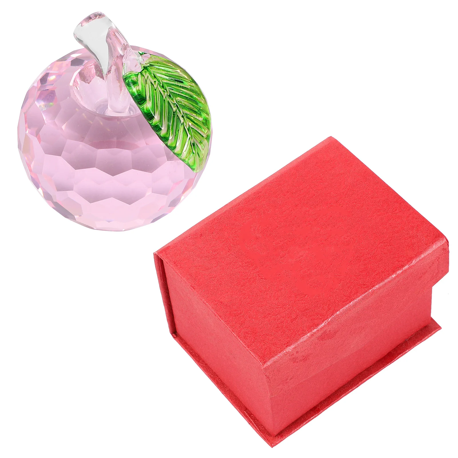 

1Pcs Christmas Crystal Apple Clear Desktop Ornament Elegant Holiday Paperweight Crystal Gift Christmas Eve Gift