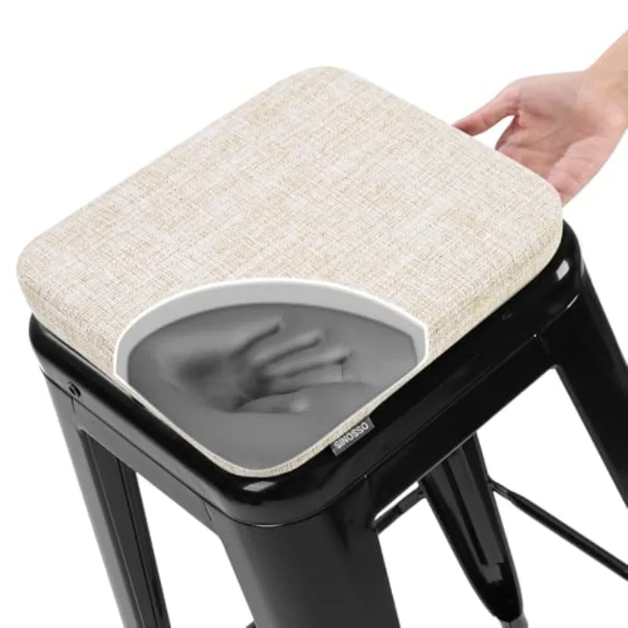 

Memory Foam Bar Stool Cushion 1 Piece Modern Interwoven Style Magnetic Small Chair Pad Use for Cafe Bistro Stackable Metal Stoo