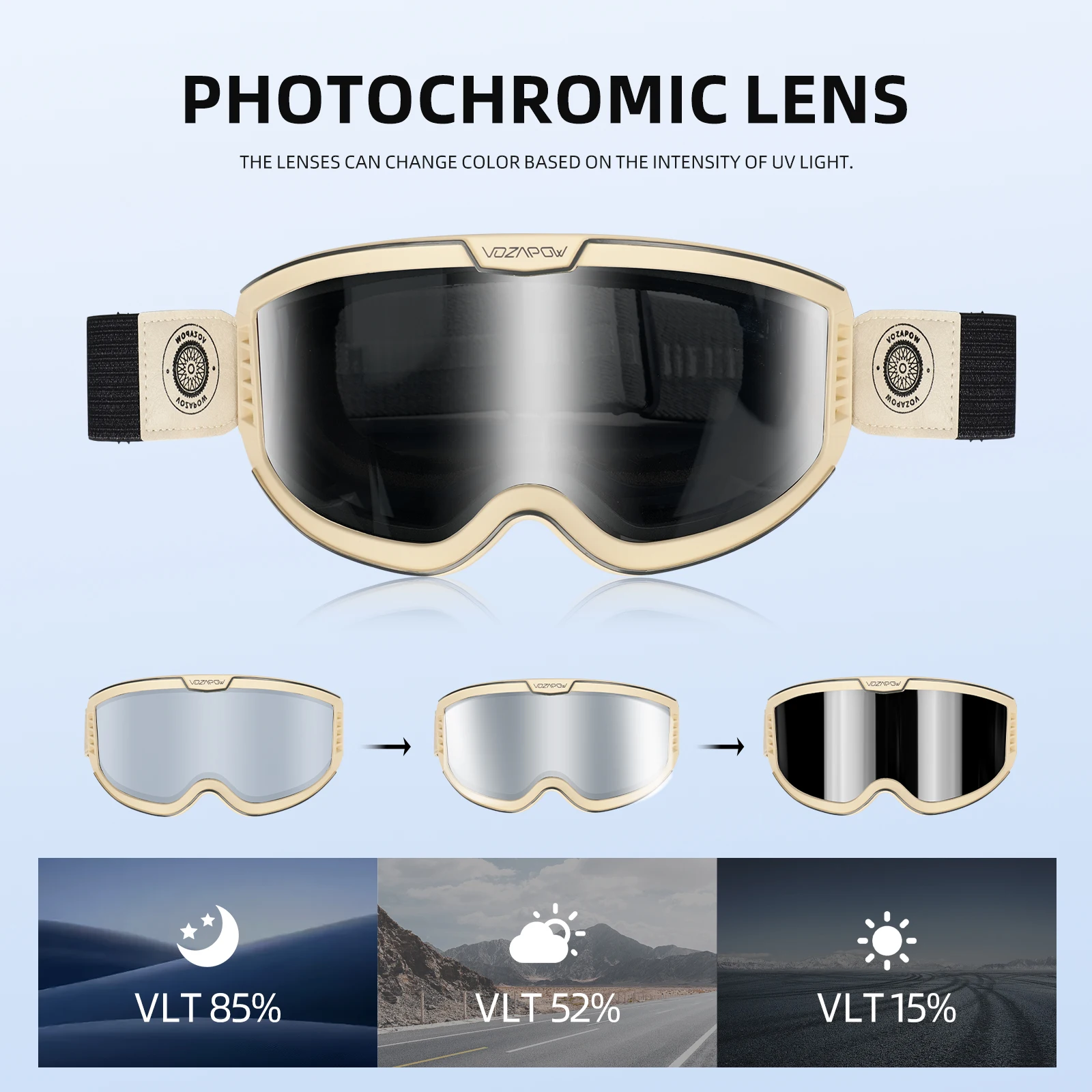 

Xoapow мотоциклетные очки фотохромные противотуманные ветрозащитные солнцезащитные очки с защитой от ультрафиолета для мотокросса внедорожные очки для езды на велосипеде