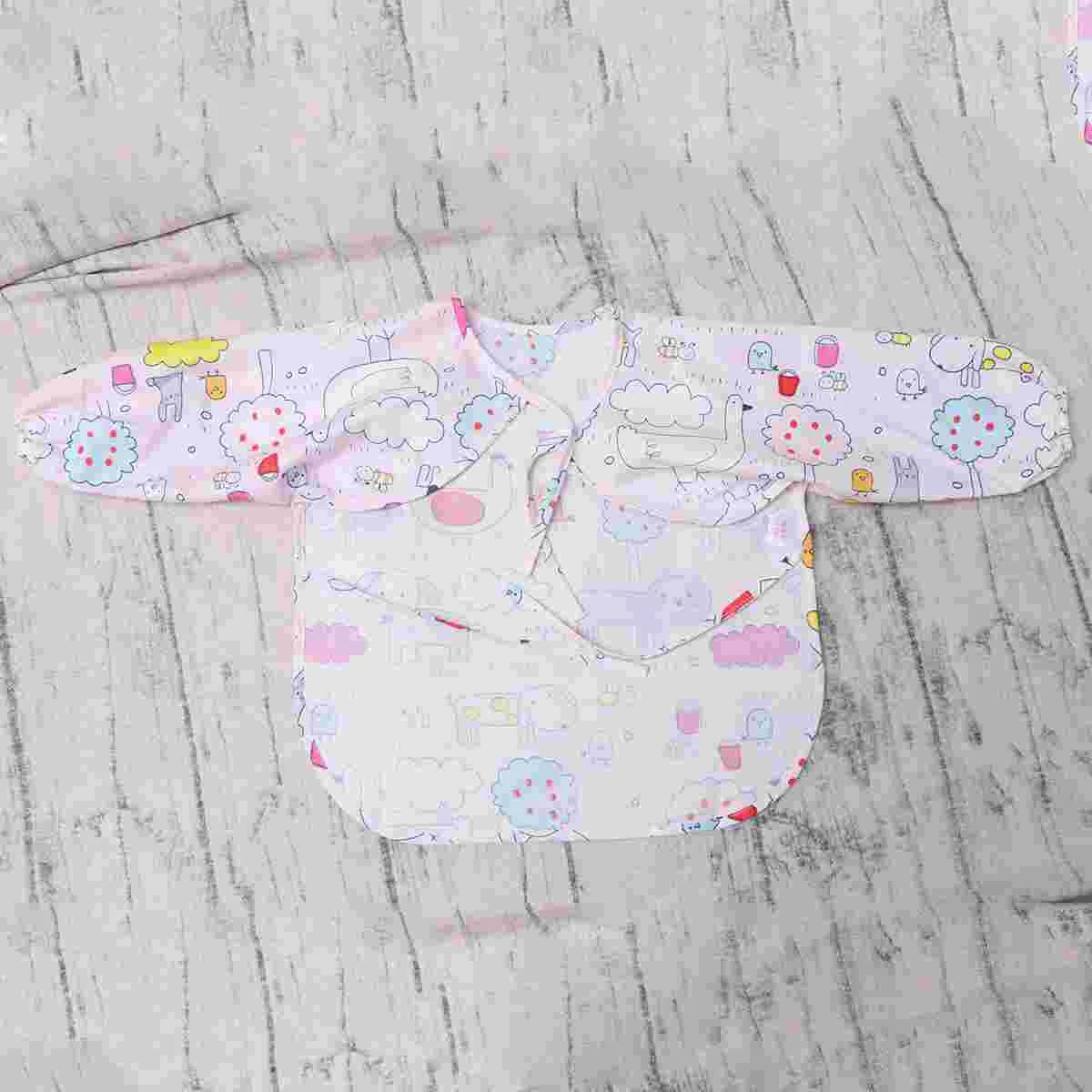 2pcs Baby Overclothes No-Wash Waterproof Long Sleeve Dining Bib for Baby Infant Newborn Orange Printing Animal Kingdom Printing