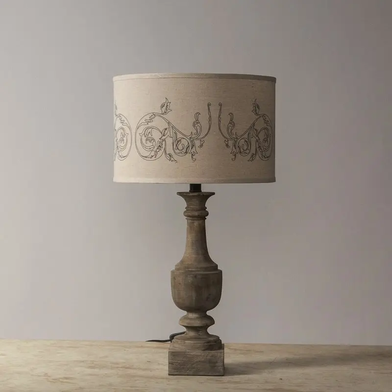 Wooden desk lamp creative bedroom bedside warm romantic living room study personalized simple side table lamp