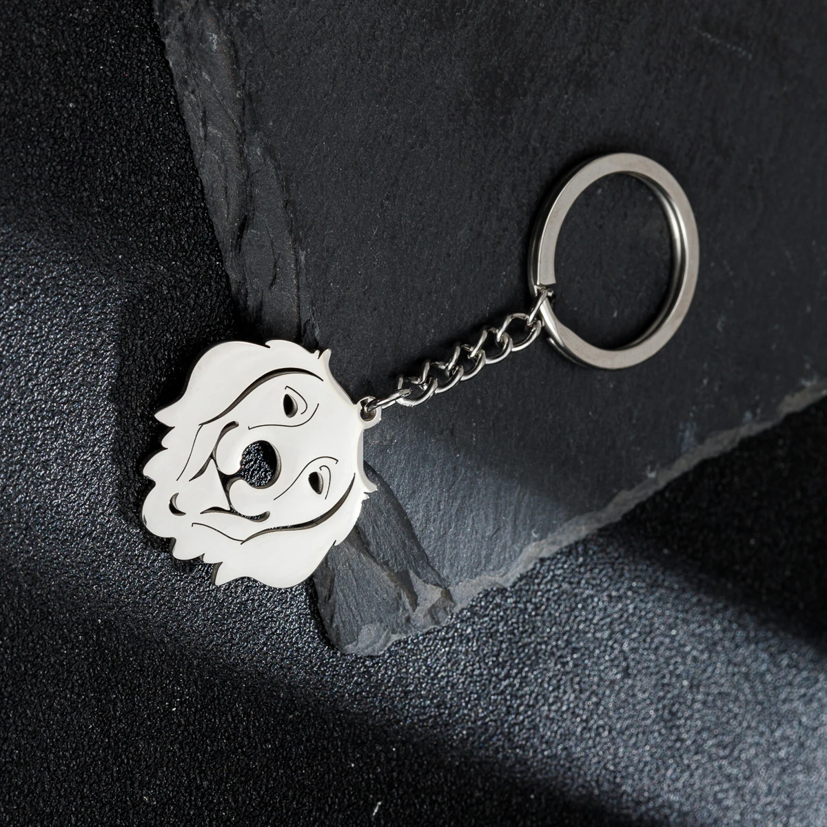 Shuangshuo Stainless Steel Dog Animal Keychain Cartoon Golden Retriever Key Rings Keychains Key Holders Pendant Accessories Gift