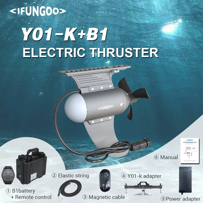 

TRIMIX Battery-Powered Kayak Electric Fin Y02+B1 - 450W 10.5kg Thrust, IP68 Waterproof for Kayak Adventures