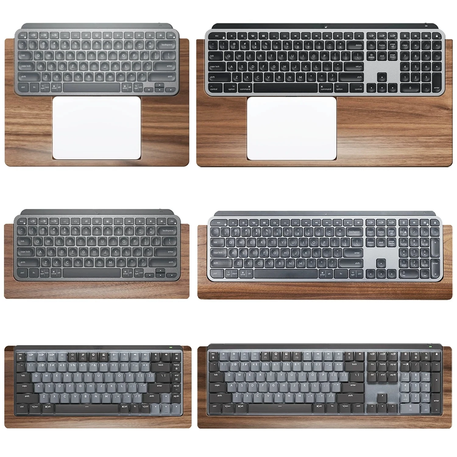 Walnut Base Keyboard Tray for MX Keys/MX Mechanical/Craft Tray PlamRest Miaokong Touchpad Box Wrist Rest Solid Wood Hand Support