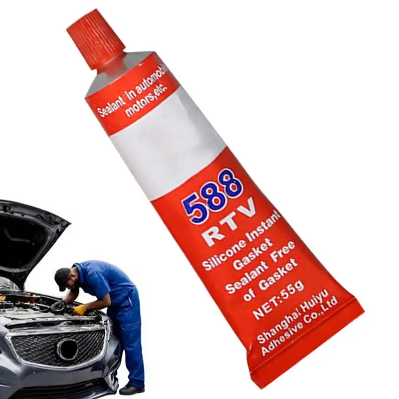 High Temp Gasket Maker High-Temp Red Rtv Silicone Gasket 55g Gasket Sealer Gasket Maker Non-corrosive for Engines Gearboxes