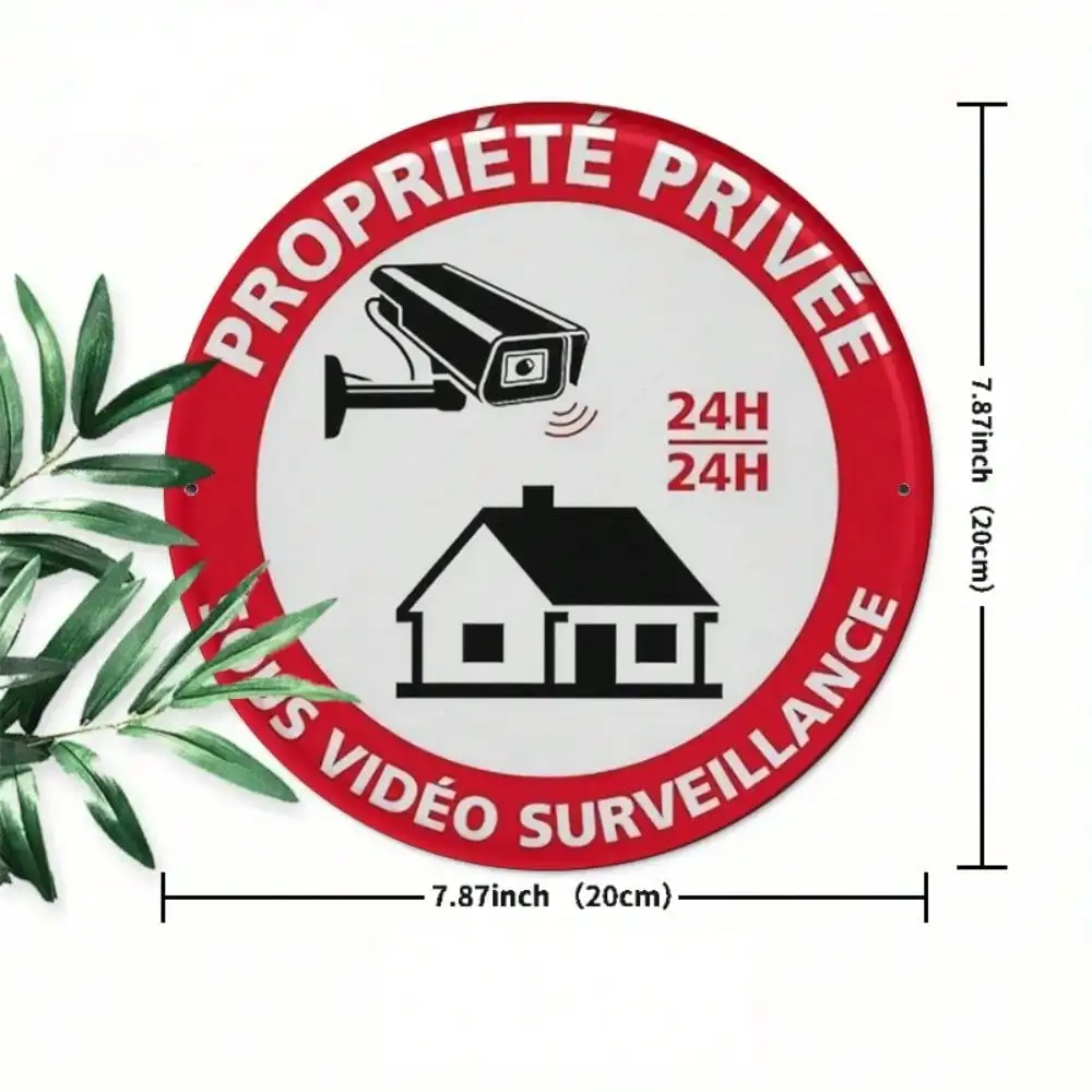 Private Property 8x12 Inch Metal Sign Vintage Surveillance Wall Art for Garage Man Cave Bar