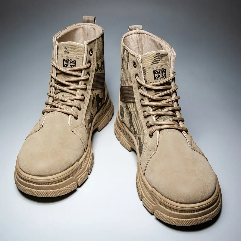 

Men High Top Boots Flat Bottomed Lightweight Hiking Men Shoes Outdoor Hiking Shoes Jogging Tennis Walking Shoes Motorcycle Boots