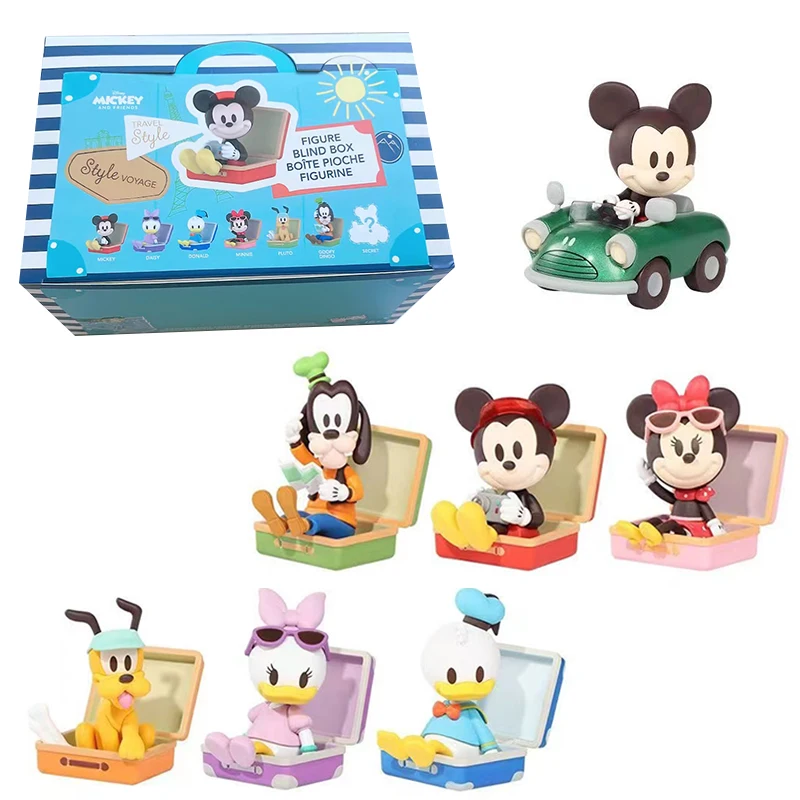 

Authentic Disney Mickey Travel Series Blind Box Mickey Mouse Chititi Donald Duck Cartoon Doll Handmade Set Children's Gift Toy
