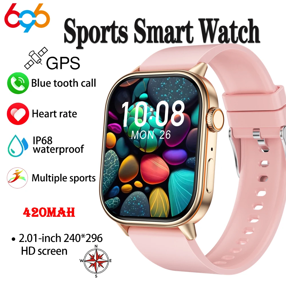 Blue Tooth Call GPS Smart Watch Compass Outoor Fitness Smartwatch Waterproof Heart Rate Health Voice Assistant Music Weather
