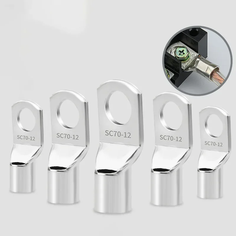 5/10/20Pcs Bolt Hole Tinned Copper Lugs Ring Crimp Terminal Wire Welding Cable Connector electrical terminals for cable