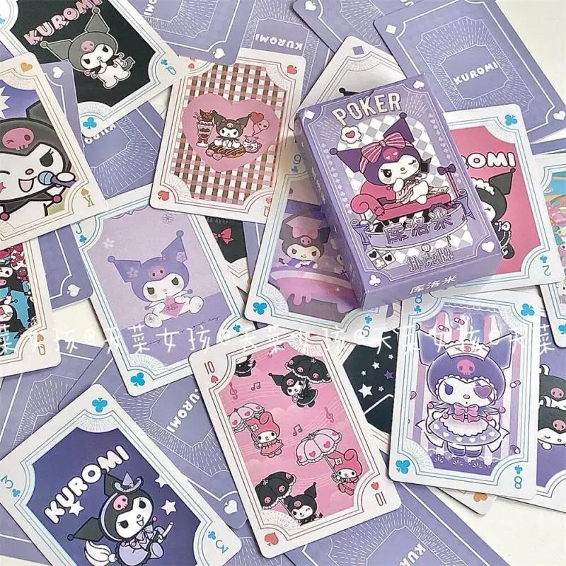 10Cm Sanrios Cartoon Kawaii My Melody Hello Kittys Kuromi Cinnamoroll Pom Pom Purins Cute Limited Edition Playing Cards