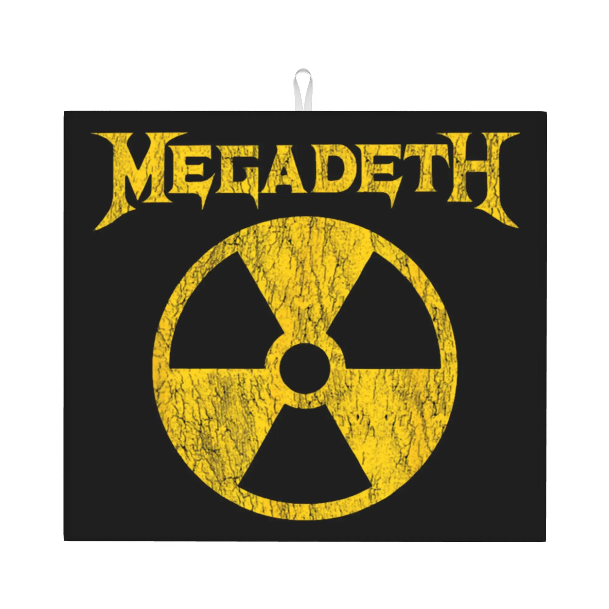 Megadeths Skull Heavy Metal Band Non‑Slip Waterproof Absorbent Barware Tableware Oil Proof Bathroom Drying Mat For Kitchen