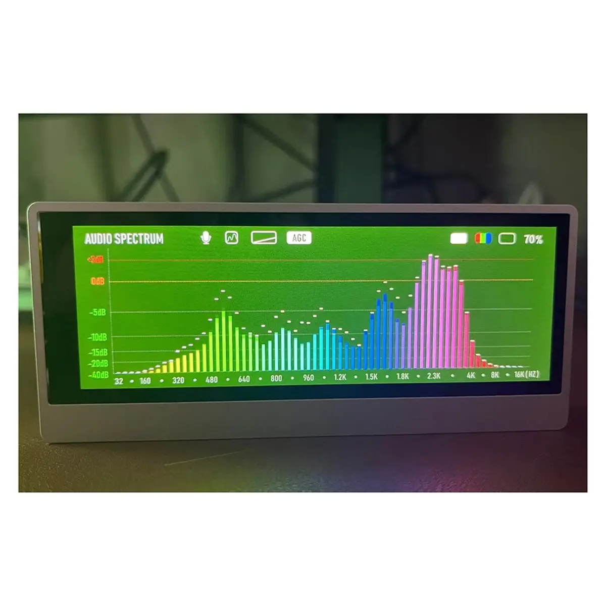 Page Turning Clock Music Spectrum Display Desktop LED Light Sound Control Visualizer Flip Clock Audio Level Indicator