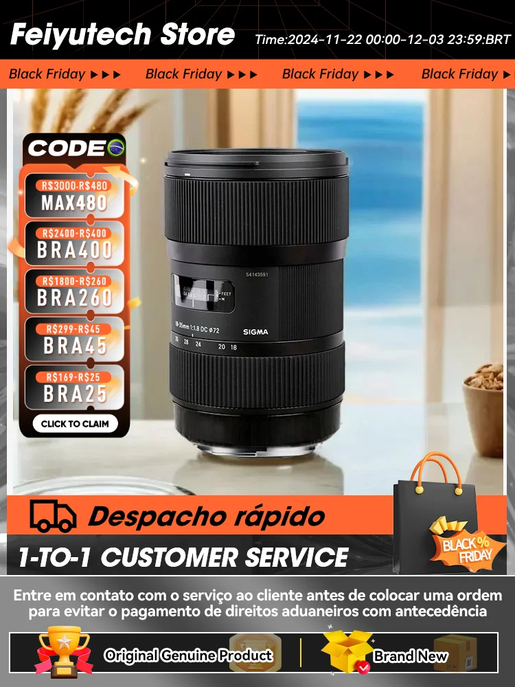 سيجما 18-35 مللي متر F1.8 الفن تيار مستمر HSM زاوية واسعة APS-C DSLR عدسة الكاميرا الرقمية SlR لكانون EF-5 250D 5L3 90D 80D 2000D 18 35 1835 1.8