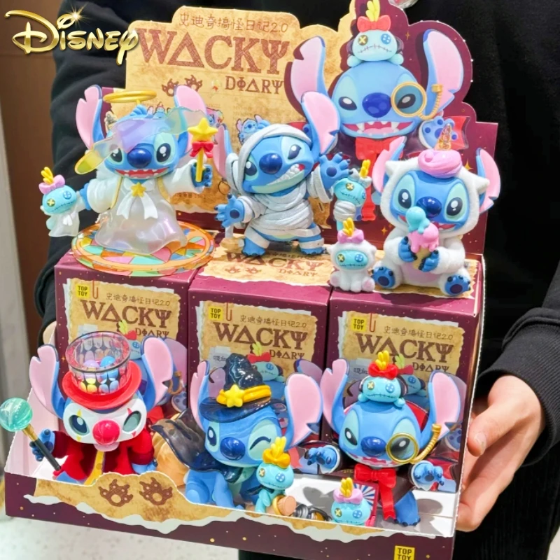 Disney Stitch Blind Box Weird Diary V2 Series Anime Figures Mystery Box Collectible Cute Pvc Statue Doll Children Birthday Gifts