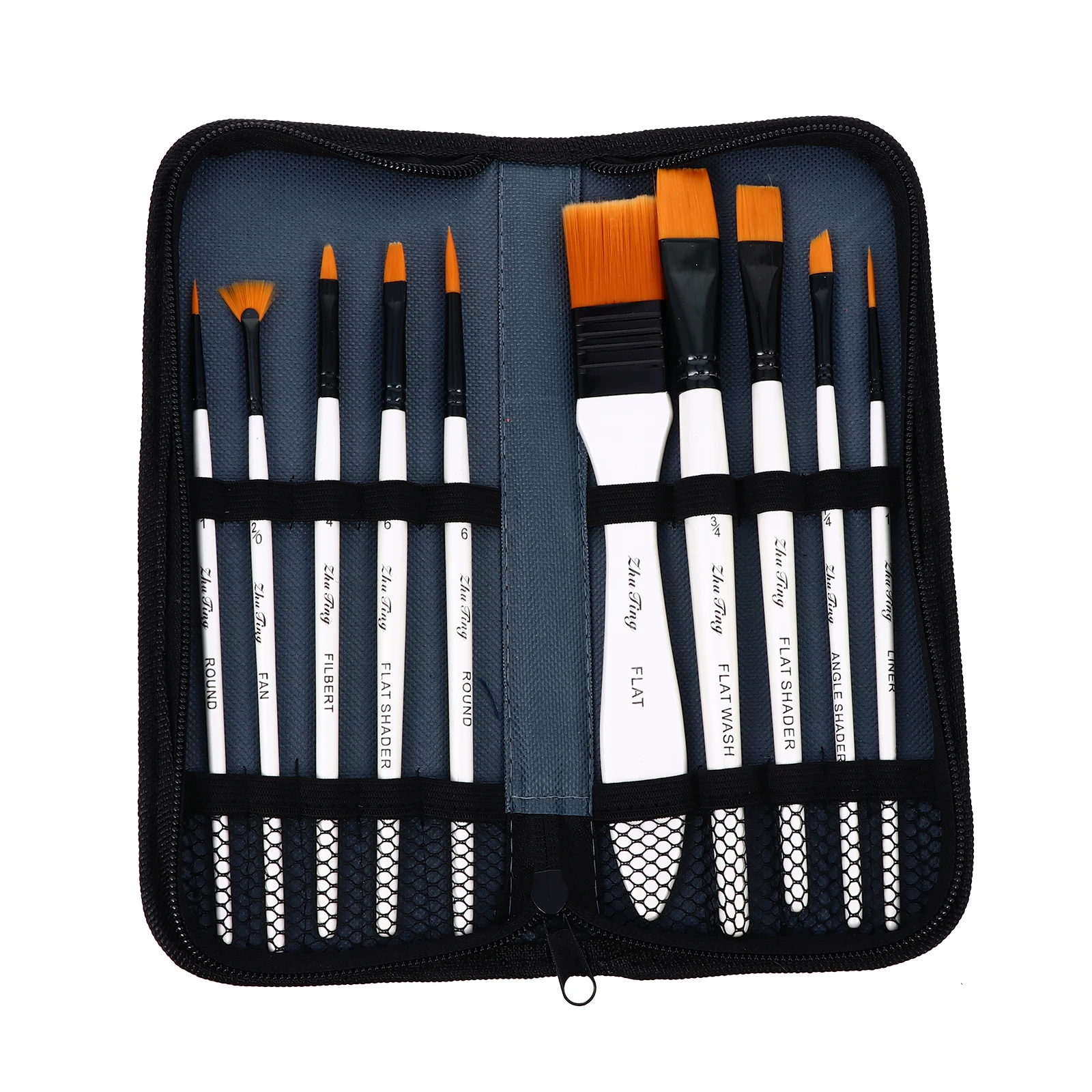 10pcs Paint Brush Set Watercolor Oil Artist Drawing Brushes Miniature Short H Wooden Kit Professional Practical