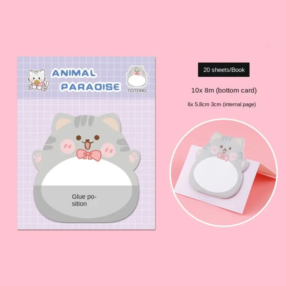 Self-stick Notes Animal Sticky Notes Thickened Stickers Notepad Cartoon Adhesive Memo Pads Rabbit Bear
