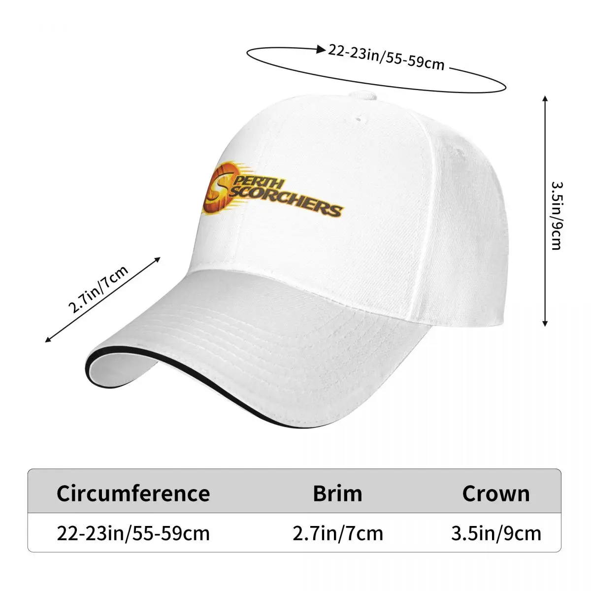 Perth Scorchers Baseball Cap foam party Hat Uv Protection Solar Hat Men's Luxury Women's