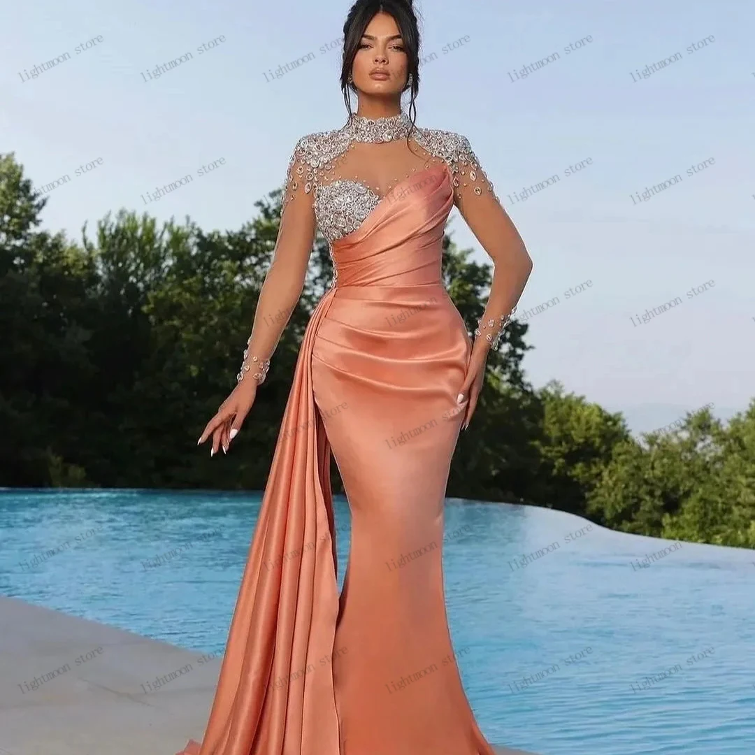 Robe de Soirée Classique en Satin, Tenue de Bal Formelle avec Appliques à Paillettes, Gaine Gracieuse, Sirène, Nouvelle Collection 2024, 2025