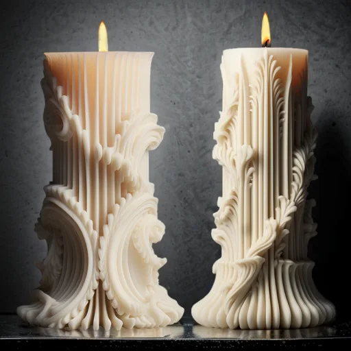 DIY Pattern carving cylindrical candle silicone mold unique wave pattern Roman pillar candle mold cylindrical resin gypsum mold