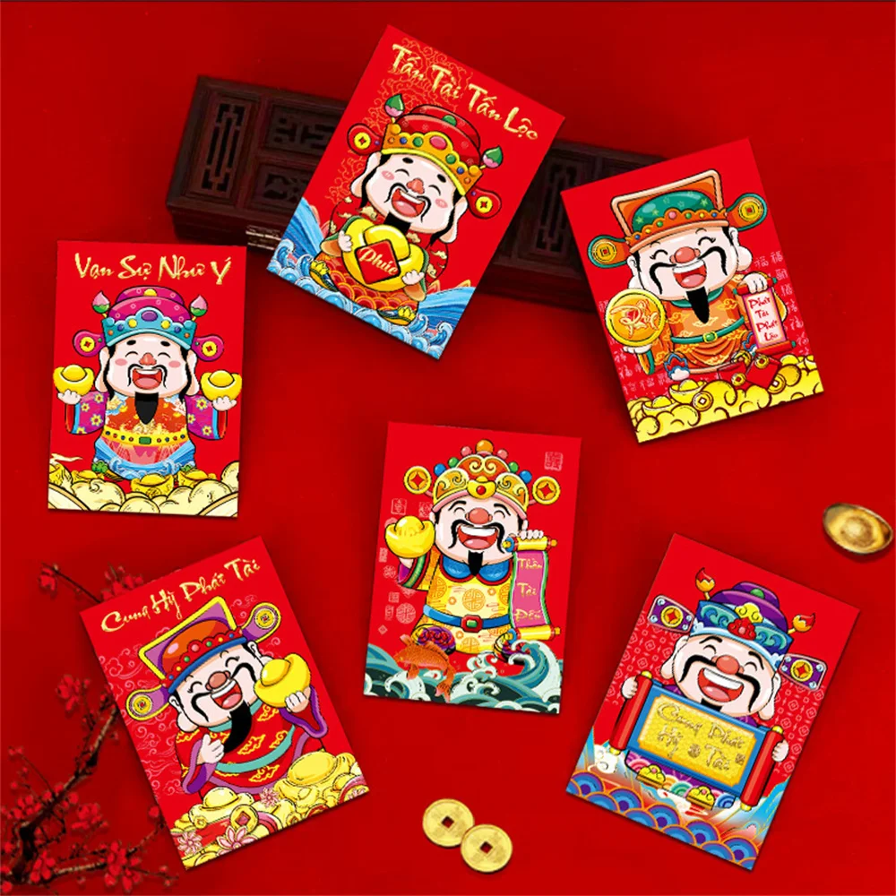 1PCS Perfect For Chinese New Year Creative Red Envelope Traditional Vietnamese Style Cute Cartoon Bring Good Luck Unique Design