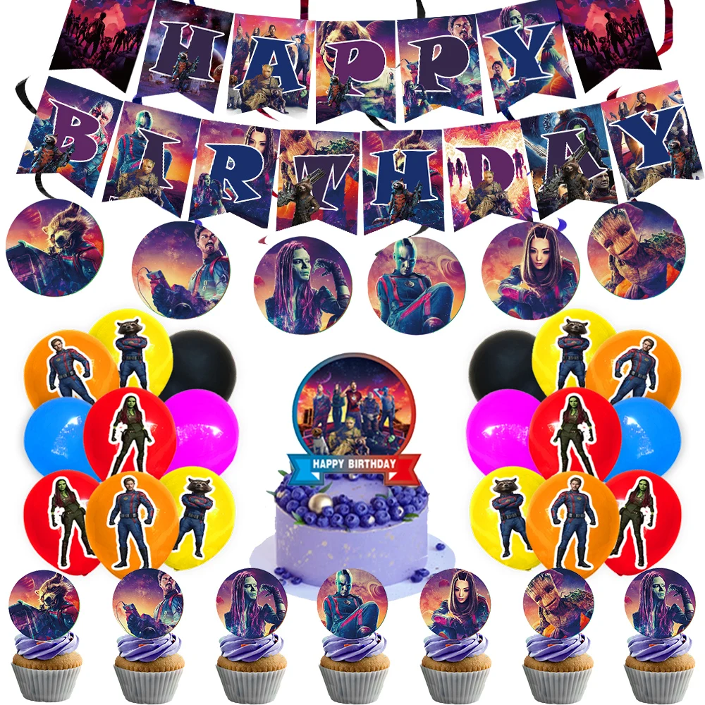 New Guardians of the Galaxy Party Decoration Disposable Tableware Balloons Superhero Baby Shower Kids Birthday Party Supplies