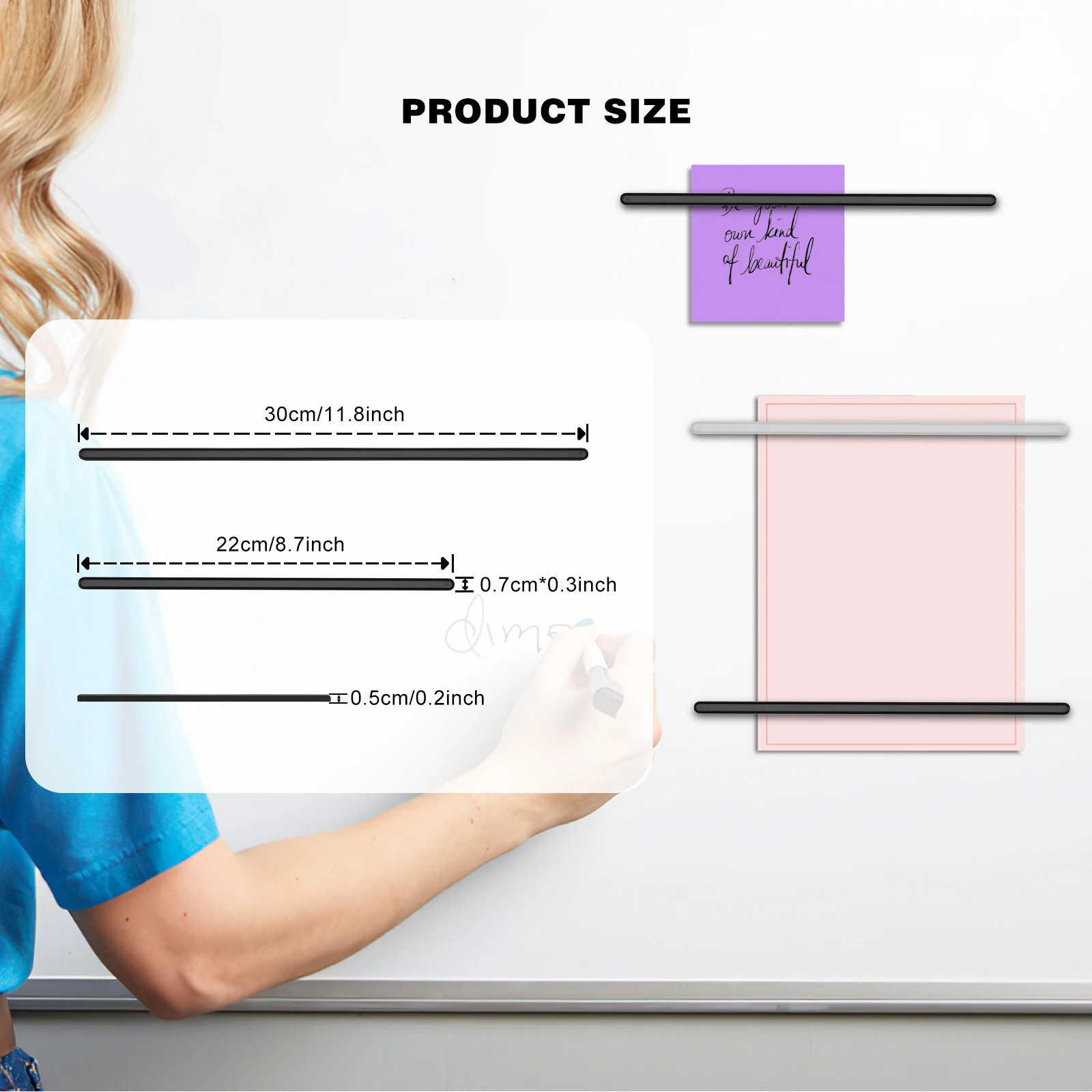 Silicone Rectangular Fridge Magnets, Embedded Magnet Strip Design, Suitable for Whiteboards, Kitchens, Offices, Lockers and More
