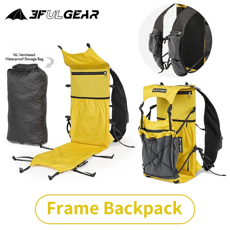 3F UL GEAR Freedom External Frame Backpack Carbon Fiber 70D Dyneema Nylon 25L Expandable Ultralight Hiking Multipurpose Bag 2026