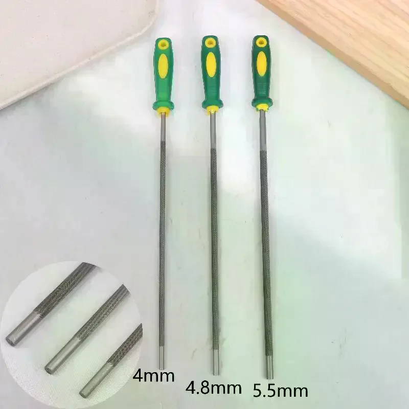 Round High Carbon Steel Saw Chain Files Kit Chain Saw Sharpening File For Chainsaw Accessories Woodwork Tools 4.0mm 4.8mm 5.5mm