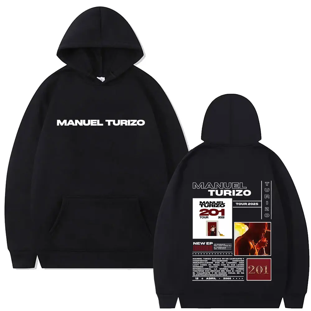 

Rapper Manuel Turizo 201 Tour 2025 Hoodie Men Women Hip Hop Fashion Pop Music Sweatshirt Men's Casual Vintage Oversized Hoodies