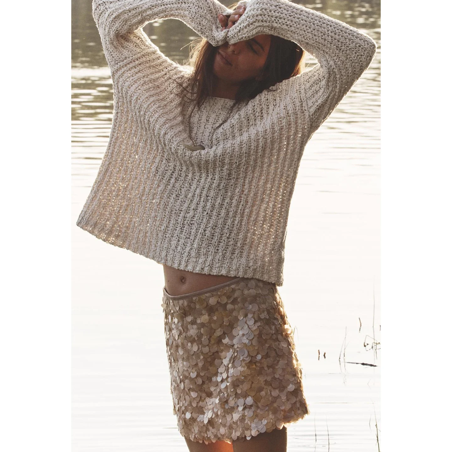 Summer New Women's Design  ort f-length Skirt with Inner  Bead Decoration Stand Version A-line Skirt