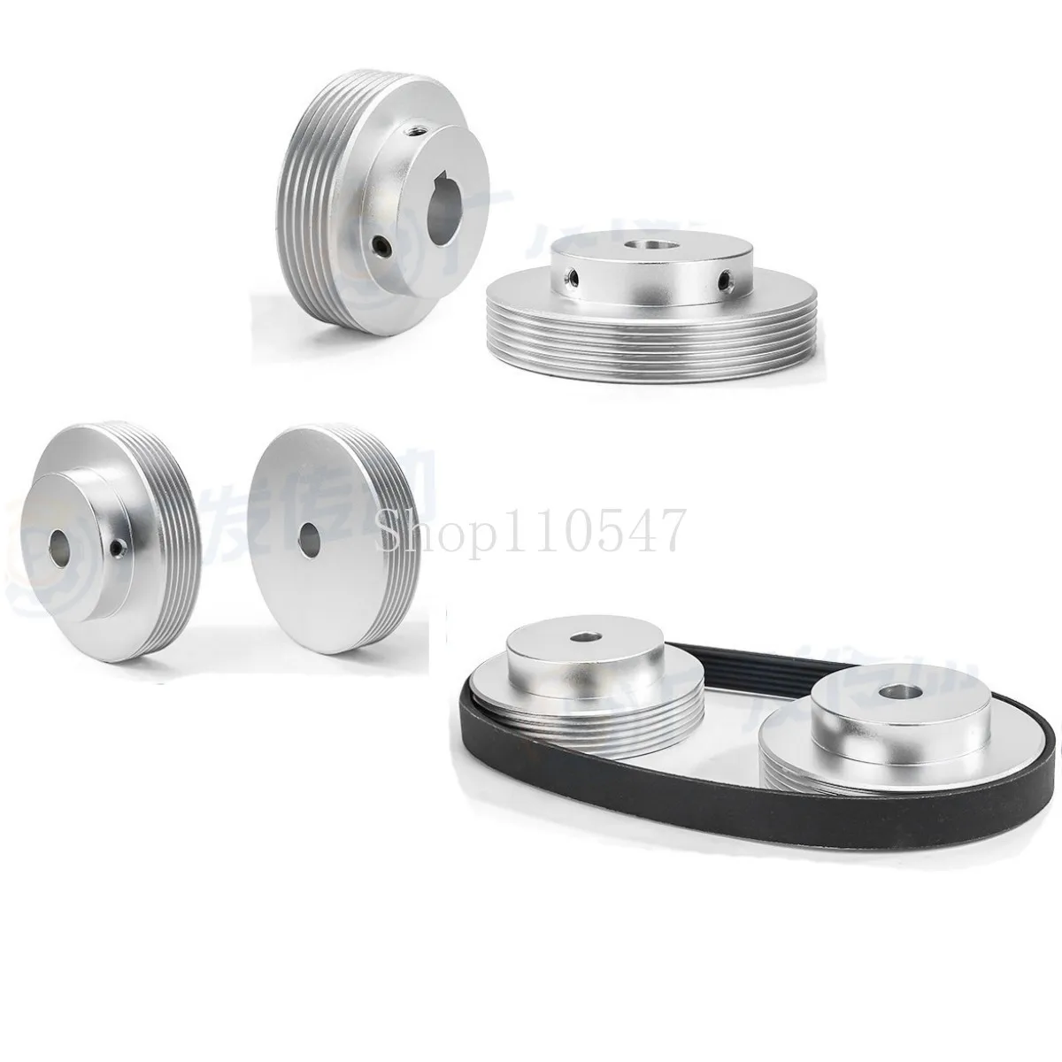 1pcs 6PJ Belt Pulley Multi Wedge Wheel 6 Slots Motor Shaft 6 Peak Groove Timing Pulley Bore 10-40mm PJ63/71/75/80/90/95/100