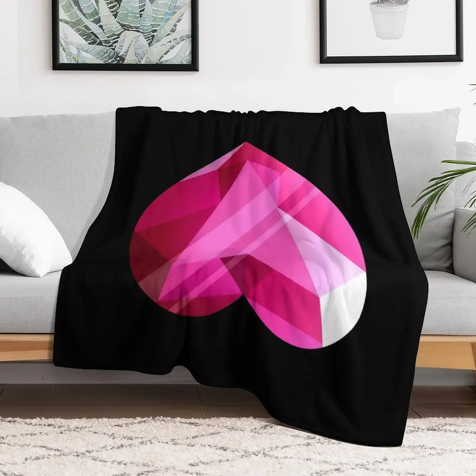 

Steven Universe - Spinel Heart Gem 2nd Form - Black Background Throw Blanket Large warm for winter Blankets