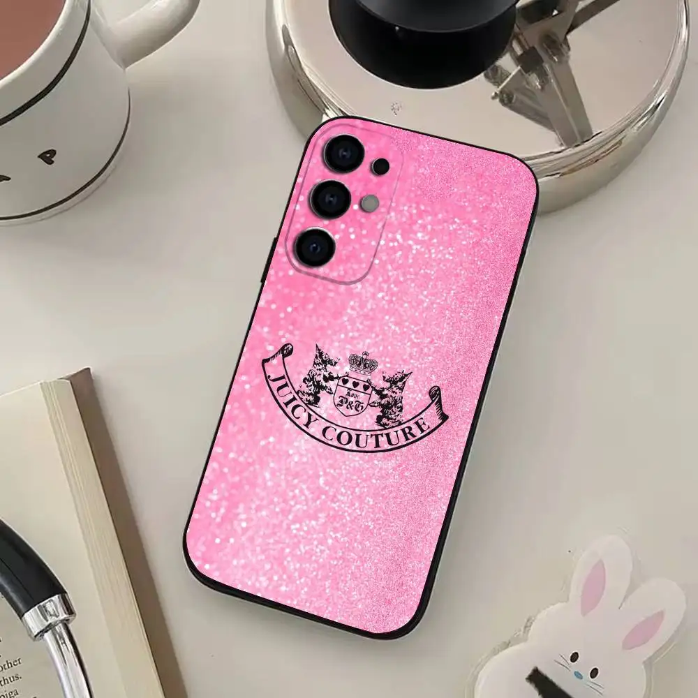 حافظة هاتف Royal Pink Art J-JUICY C-Couture لهاتف Samsung S25، S24، S21، S22، S23، S30، Ultra، S20، Plus، غطاء أسود من السيليكون الناعم #5