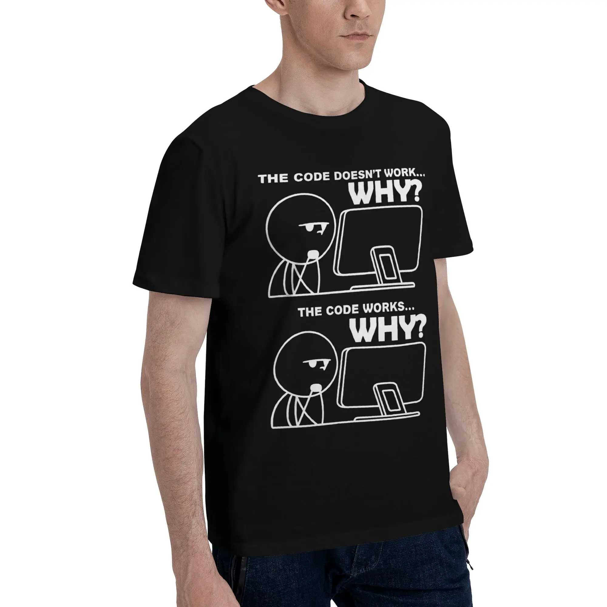 Funny Programmer Math T Shirts Men's  Pure Cotton Vintage T-Shirts Round Neck  Tees Short Sleeve Clothing Graphic