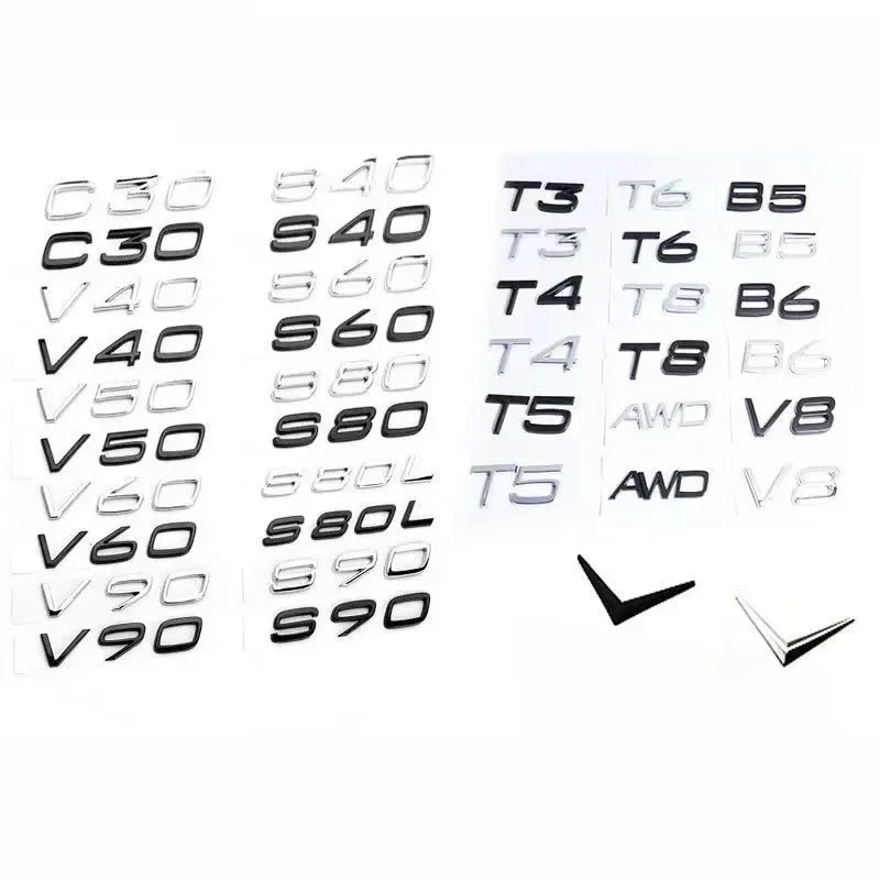 

3D Logo Emblem Badge Decal Car Sticker For Volvo C30 V40 V60 S40 S60 XC60 XC90 XC40 S80 S90 S80L S60L AWD T3 T5 T6 T8 Car Stying