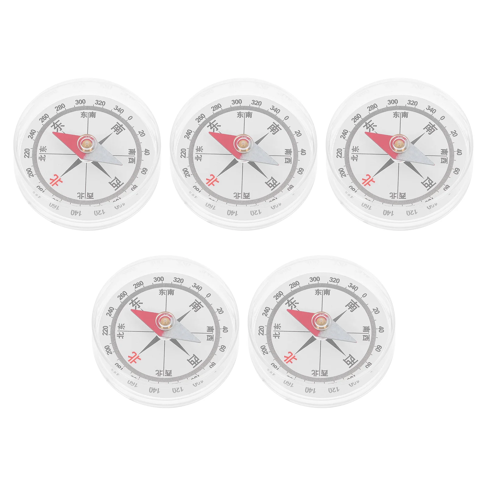 

5 Pcs Compass Free Rotating Pointer Classic Travel Convenient Science Plastic Adventure Easy-to-read General Direction