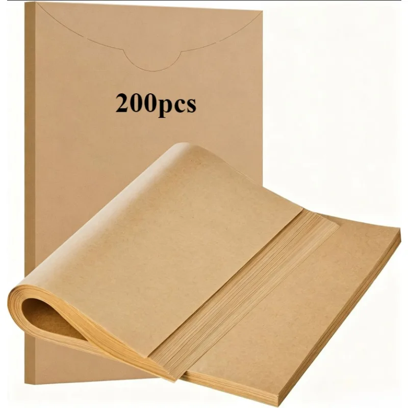 200 Count Heavy Duty Parchment Paper Sheets for Baking | No-Stick & No-Leak Unbleached Baking Paper,for Oven,Air Fryer,Microwave