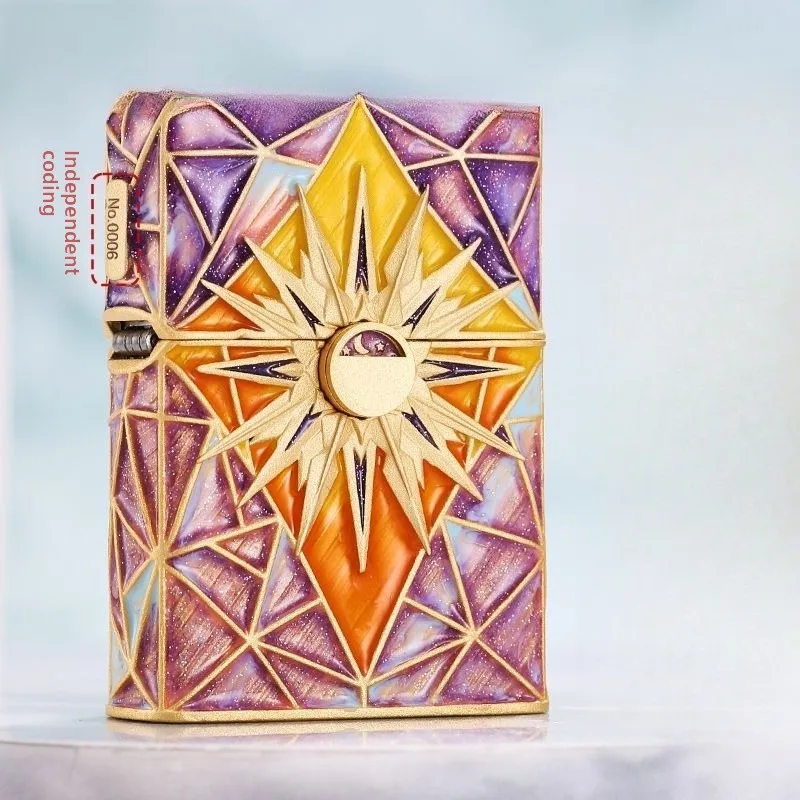 New luminous enamel dreamy star shaped fuel lighter, classic windproof grinding wheel lighter, cigarette accessories, men's gift