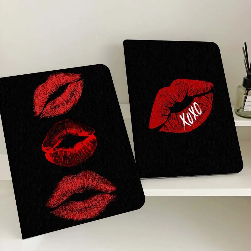 Red Lipstick Lip Print Tablet Case For Samsung Tab Galaxy S6 S11 A A7 A8 A9 A11 10.1 10.4 10.5 Plus Lite Gift