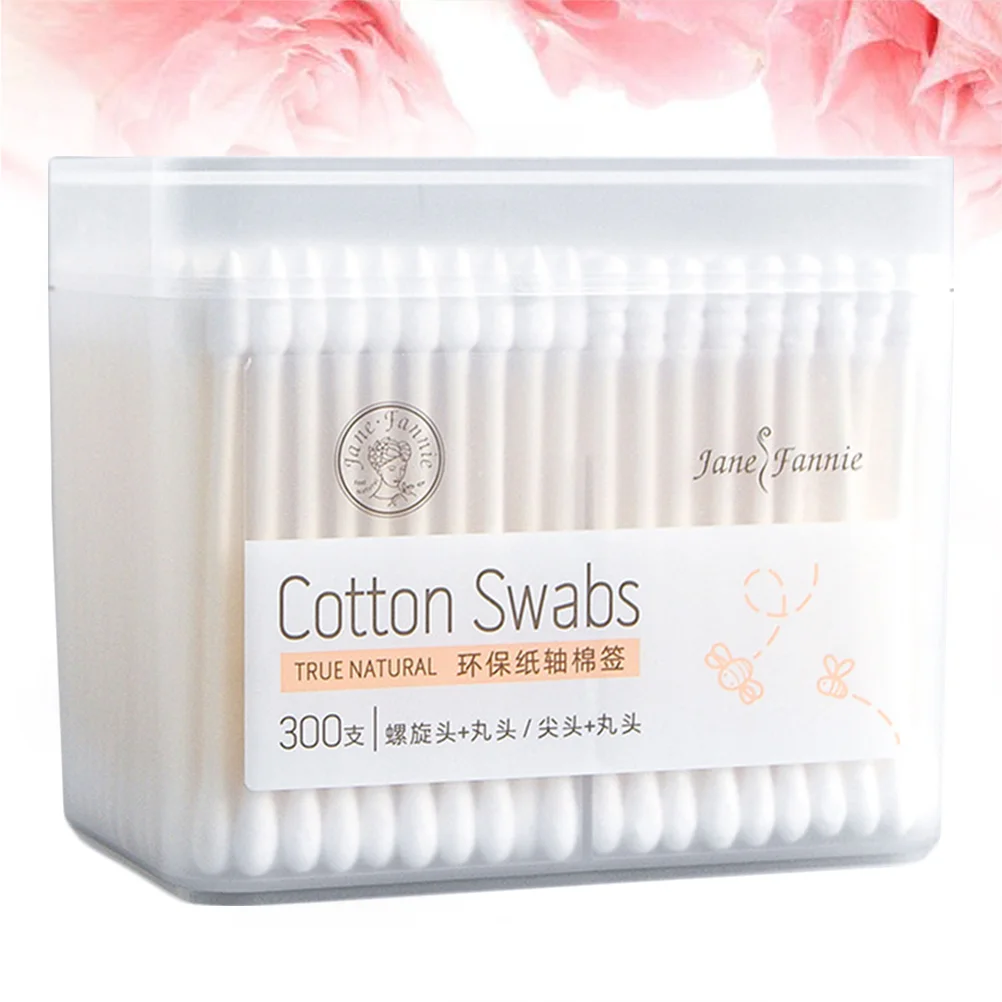 300 Pcs Hygienic Sticks Cotton Swab for Ears Makeup Fioc Pointed Rod Medical Cleaning Swabs